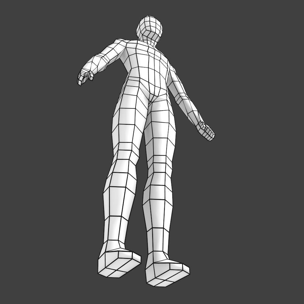 Generic Low-poly Basemesh Male Low-poly 3D model_3