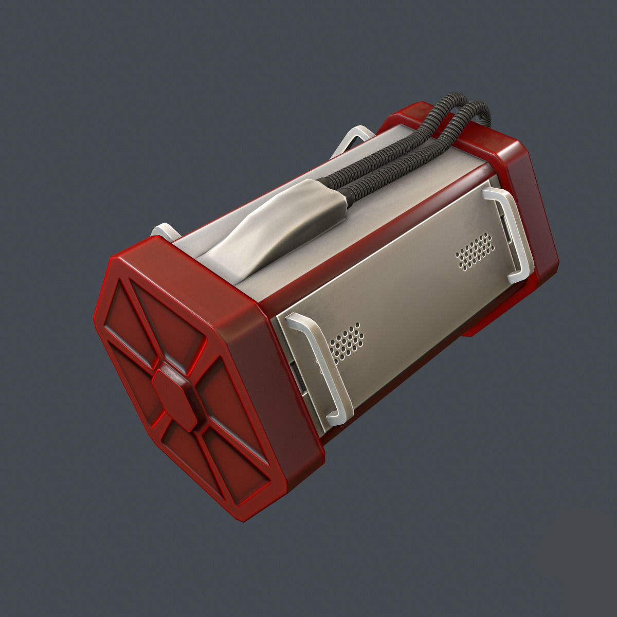 Sci Fi Container Low-poly 3D model_3