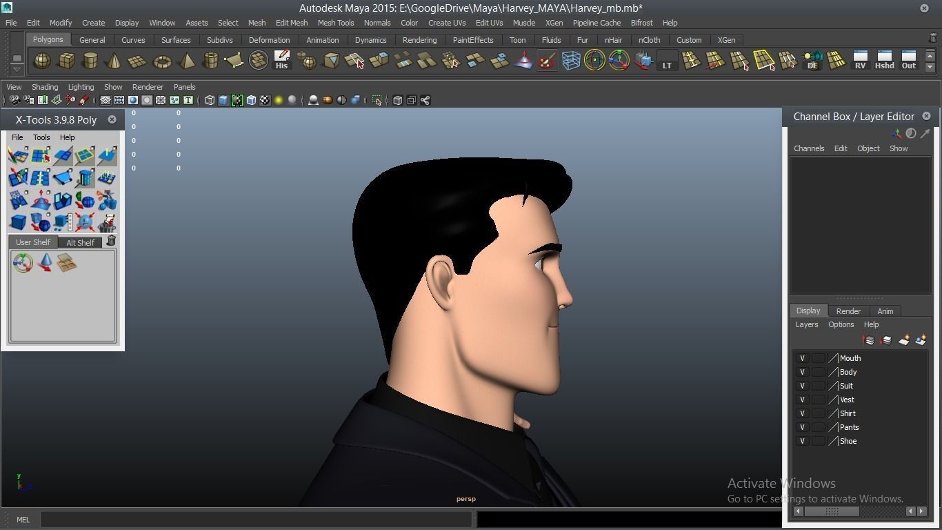 Harvey cartoon Male Character 3D model_8