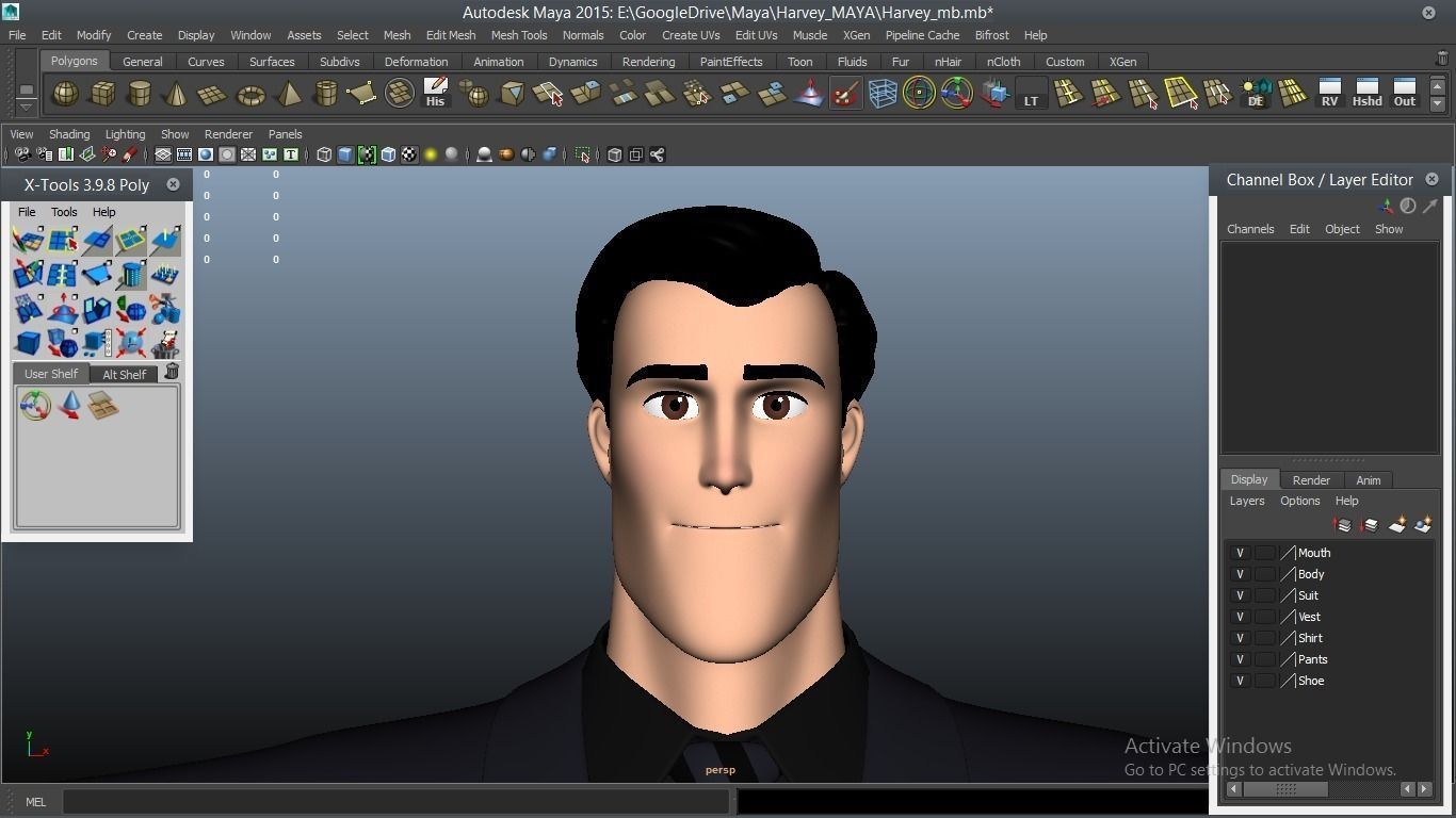 Harvey cartoon Male Character 3D model_2