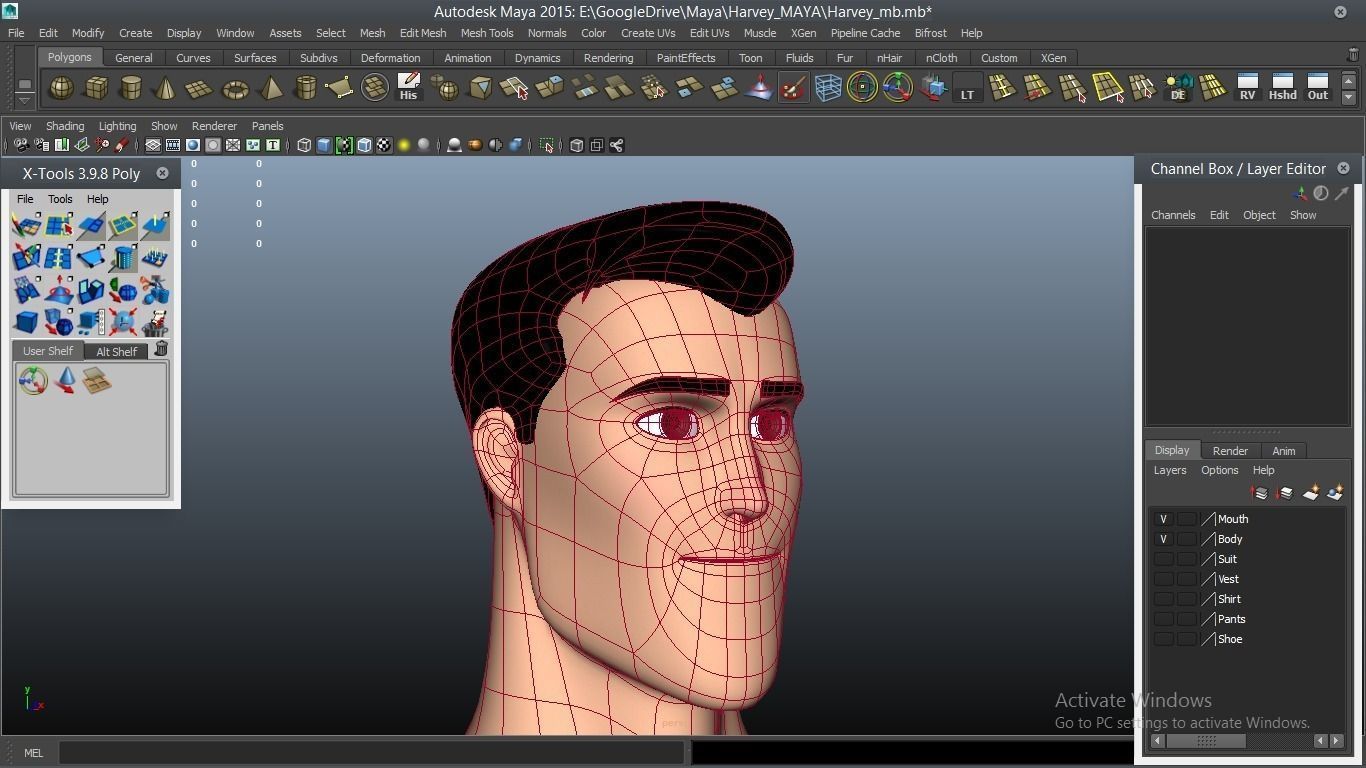 Harvey cartoon Male Character 3D model_16