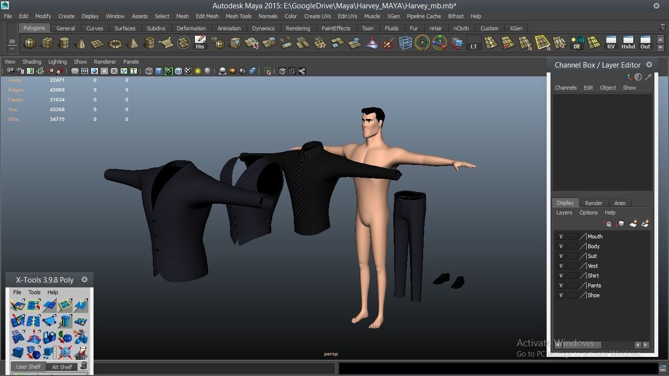 Harvey cartoon Male Character 3D model_64