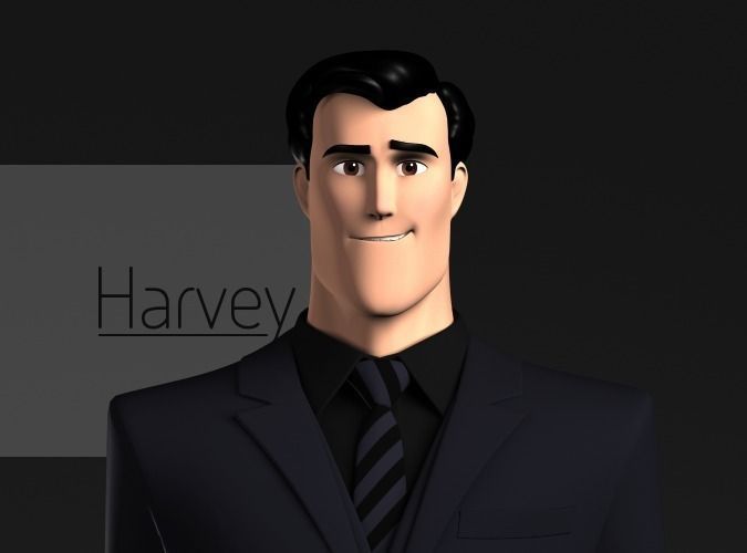 Harvey cartoon Male Character 3D model_0