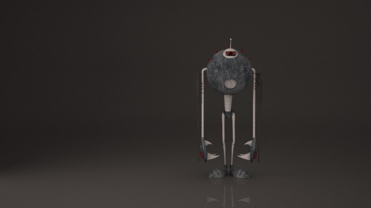 robot hay hay  ready Low-poly 3D model_1