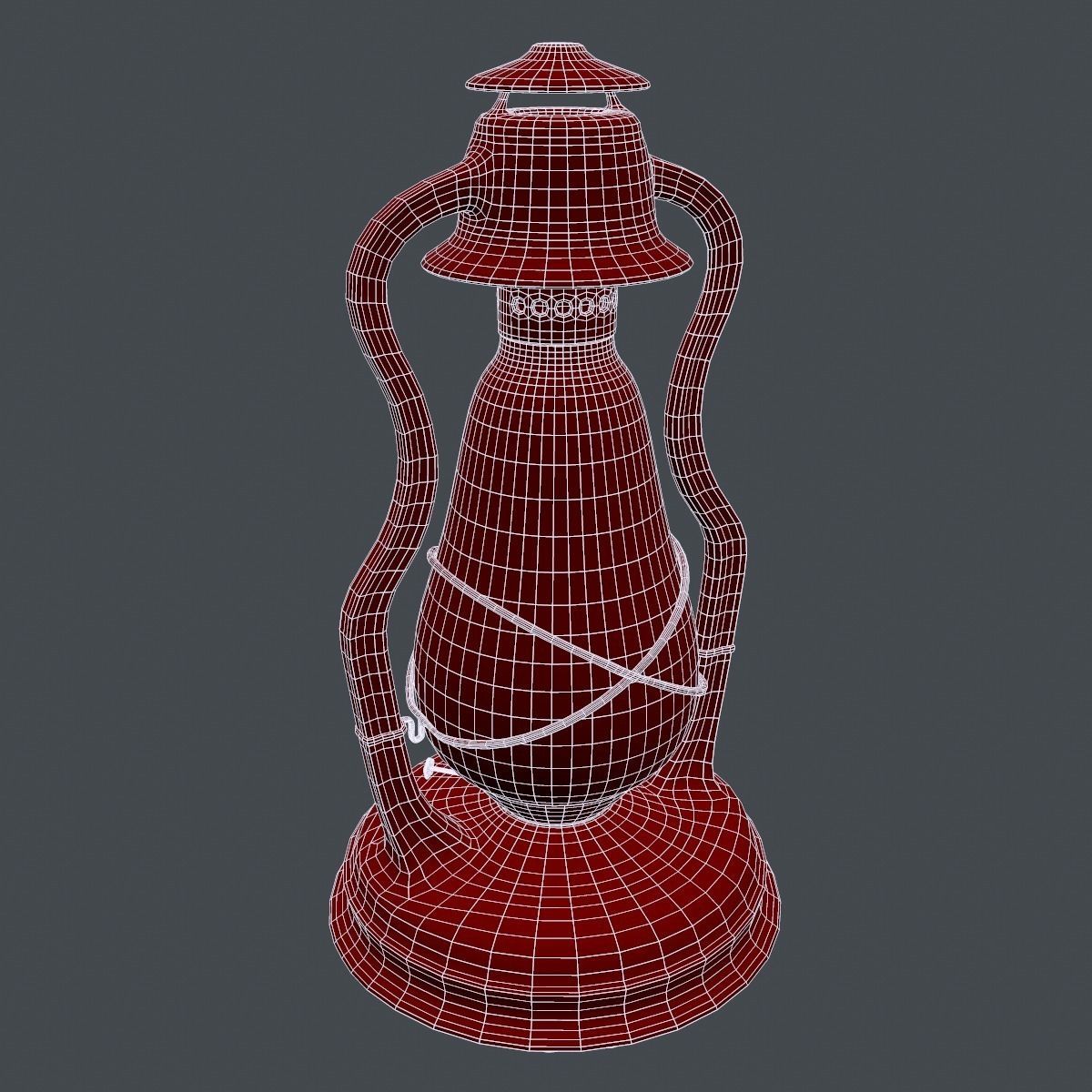 Antique Oil Lantern 3D model_6