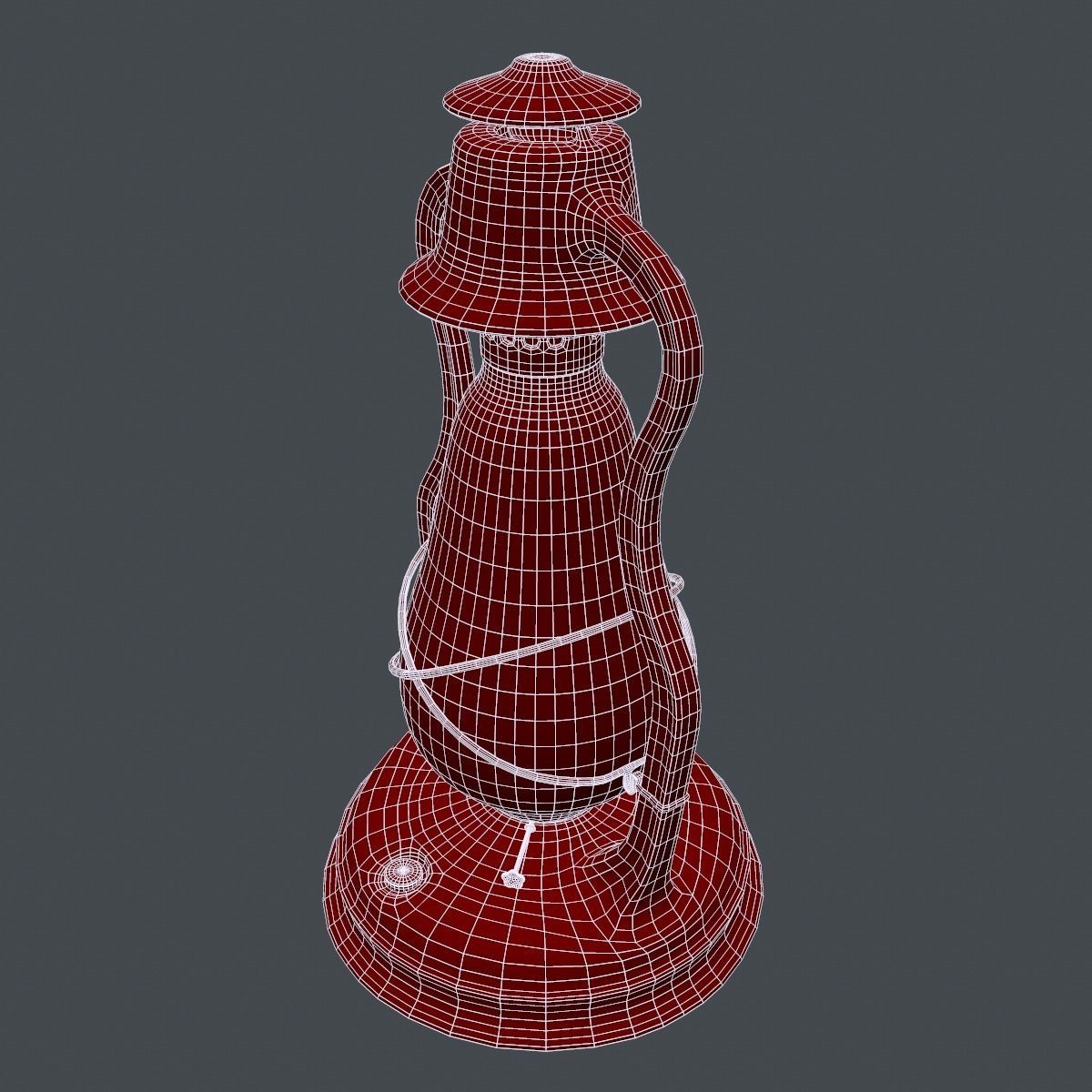 Antique Oil Lantern 3D model_8
