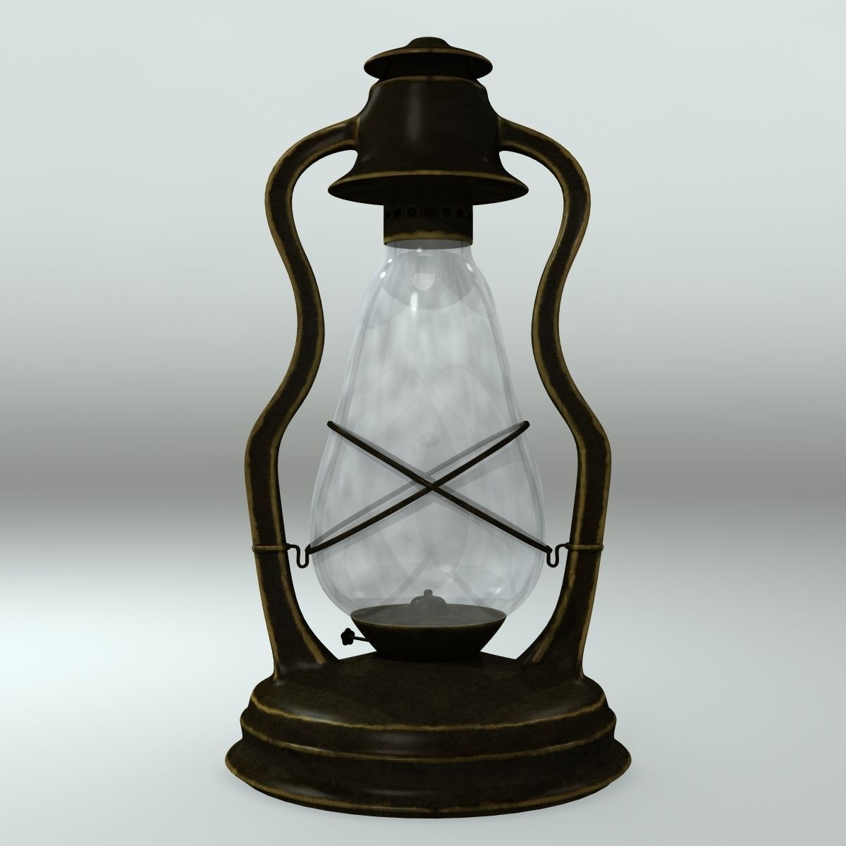 Antique Oil Lantern 3D model_1