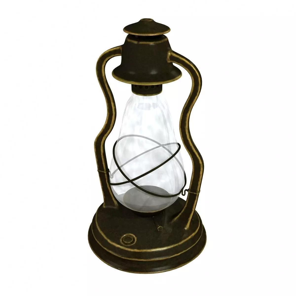 Antique Oil Lantern 3D model_0