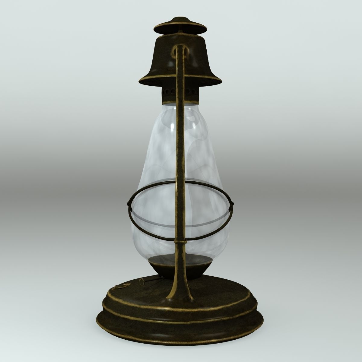 Antique Oil Lantern 3D model_3