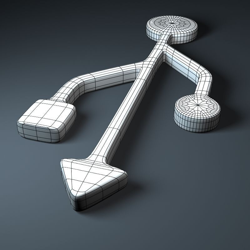 USB Symbol 3D model_8