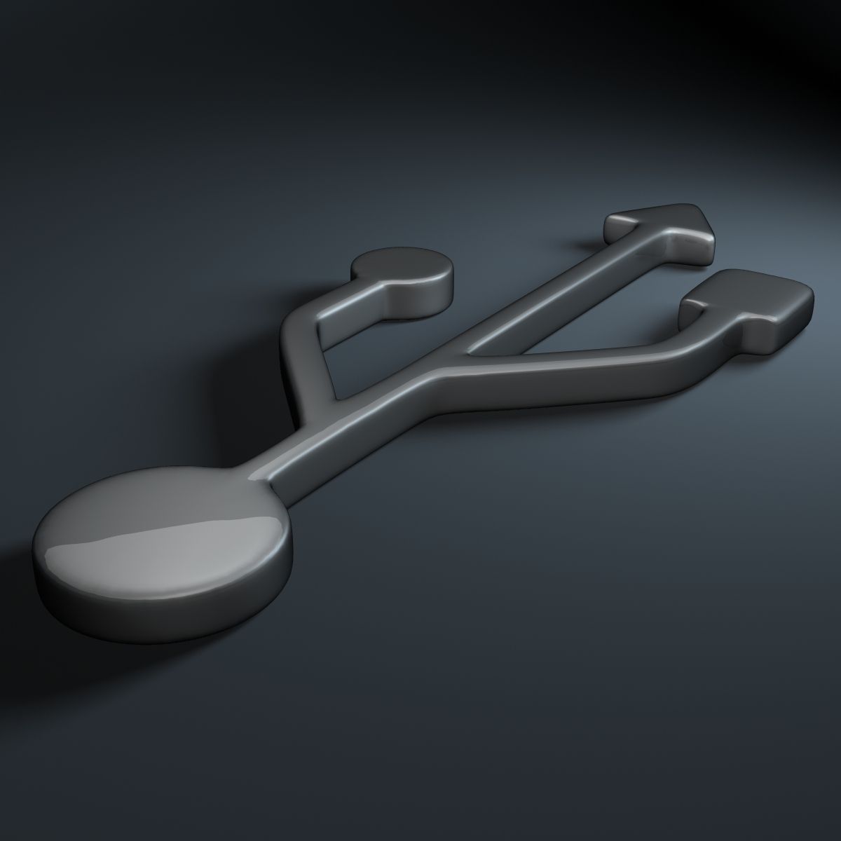 USB Symbol 3D model_2