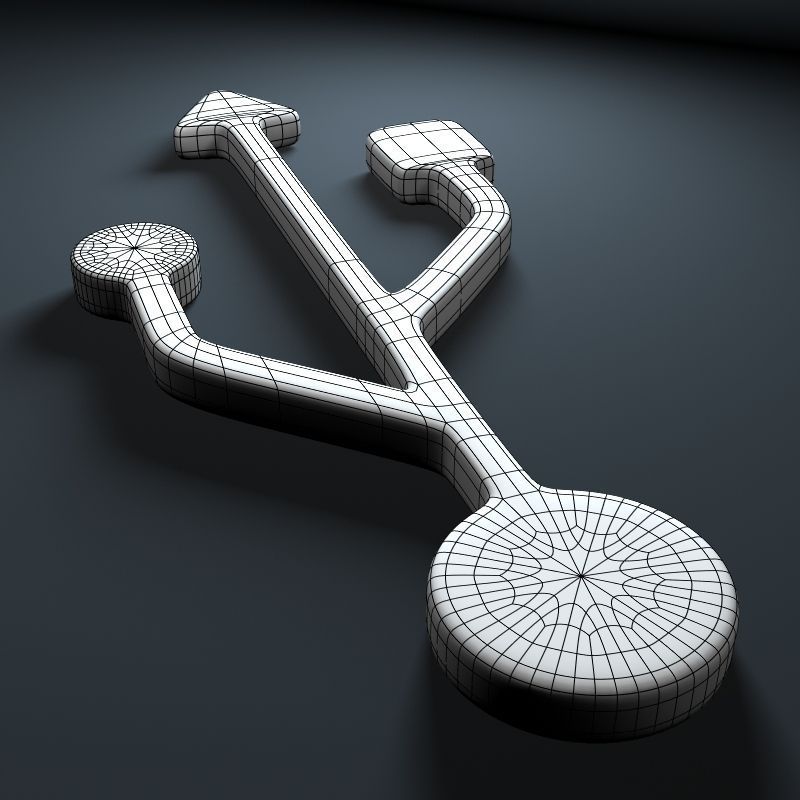 USB Symbol 3D model_9