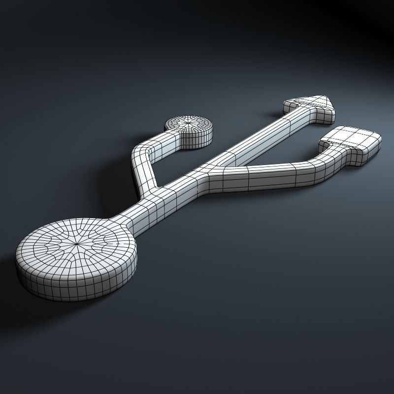 USB Symbol 3D model_7