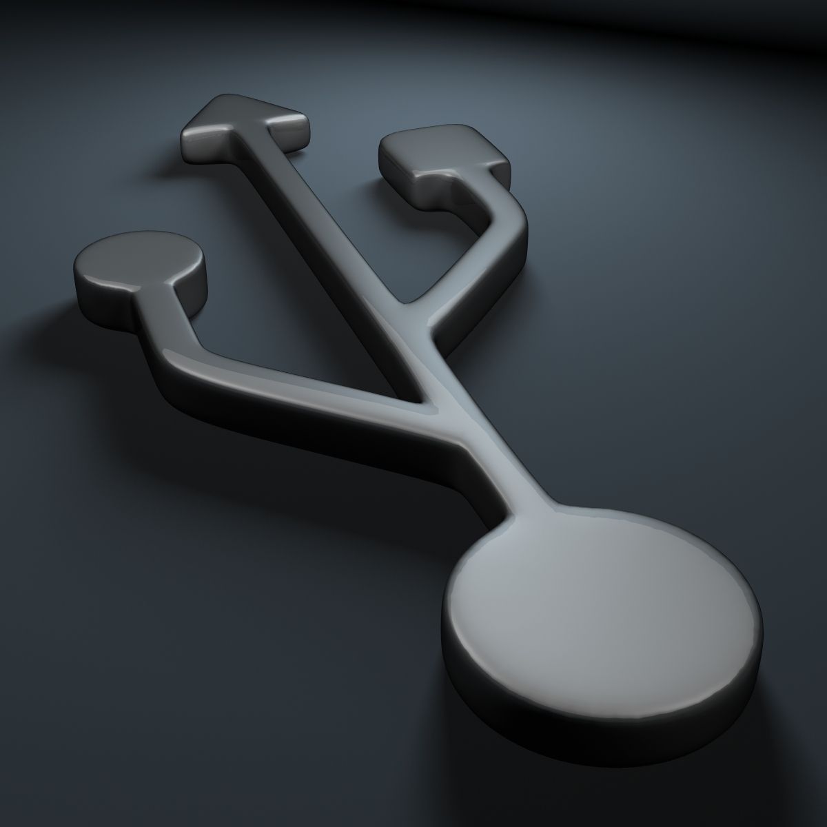 USB Symbol 3D model_3