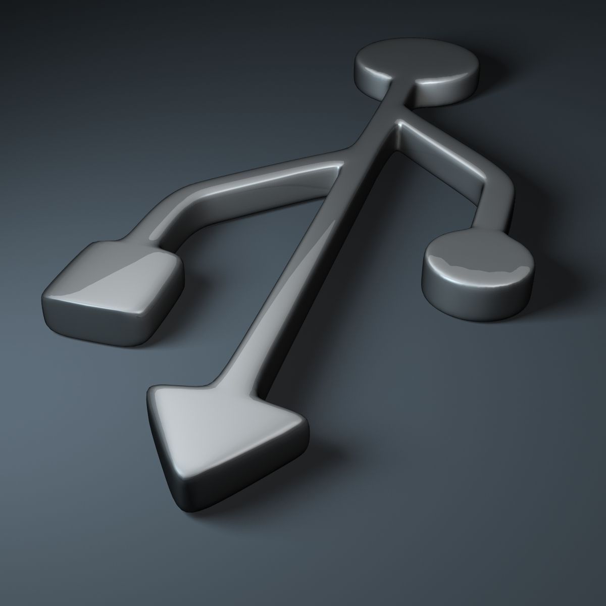 USB Symbol 3D model_1