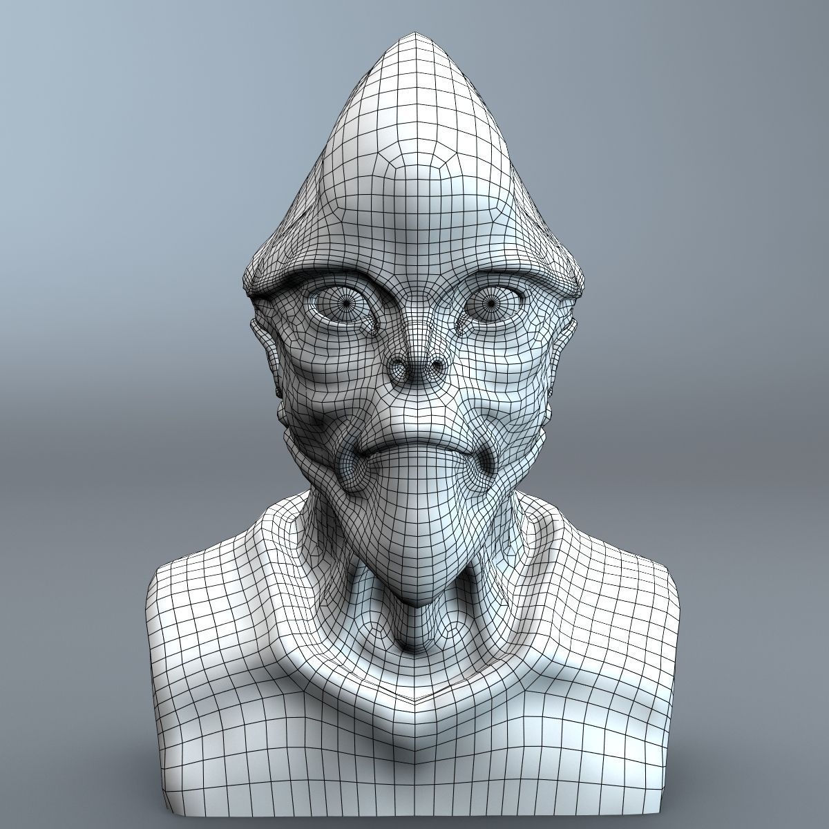 Alien Bust 3D model_8