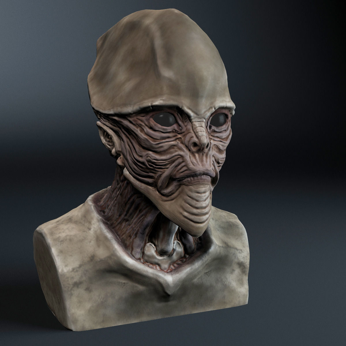 Alien Bust 3D model_1