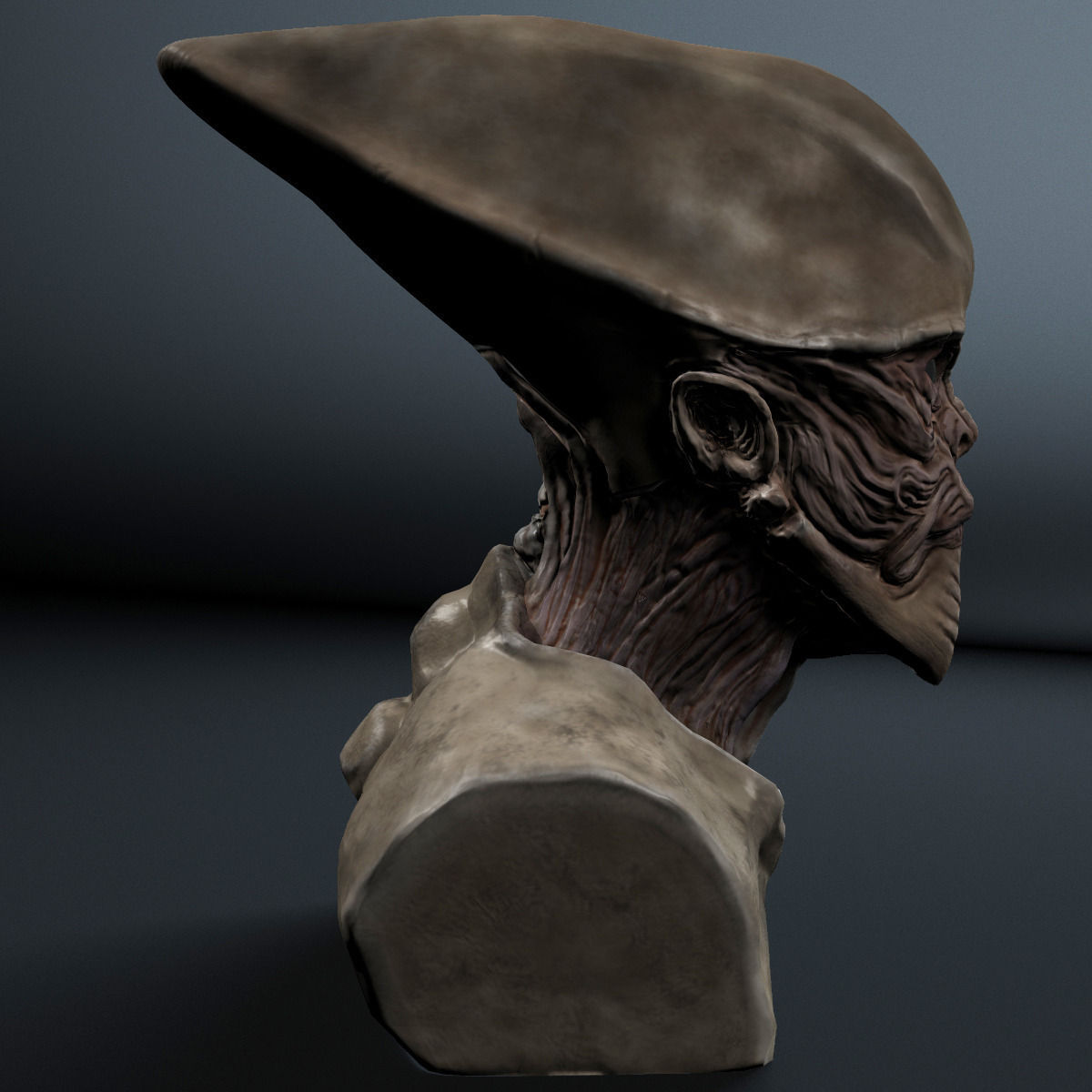 Alien Bust 3D model_4