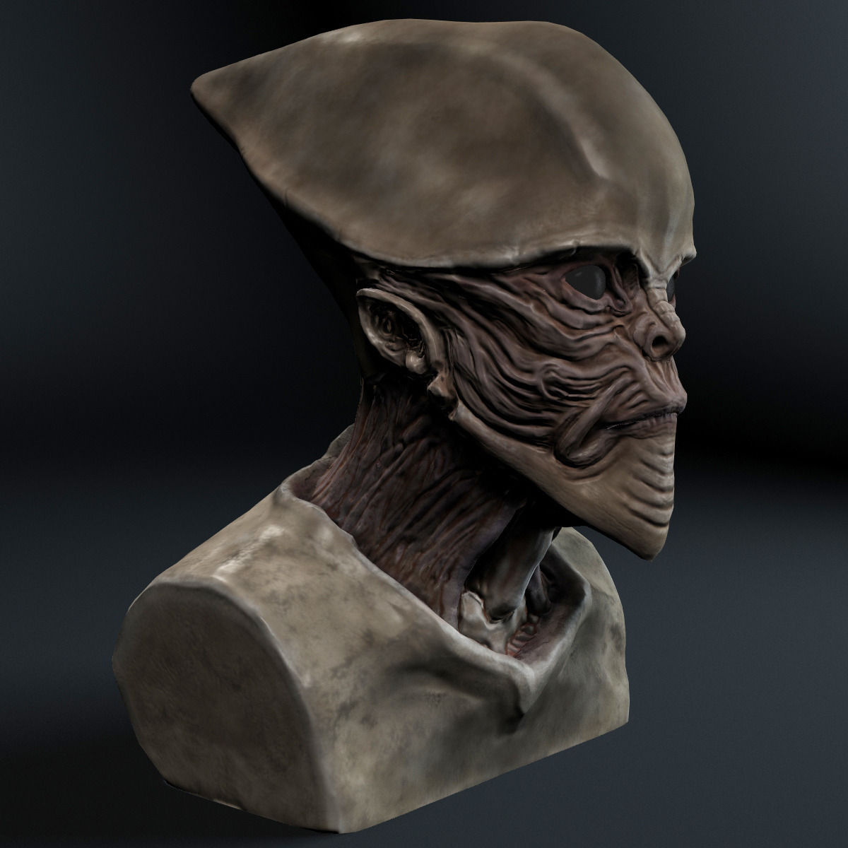 Alien Bust 3D model_5