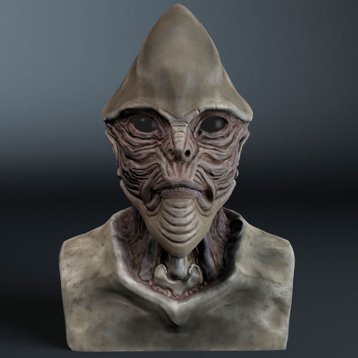 Alien Bust 3D model_2
