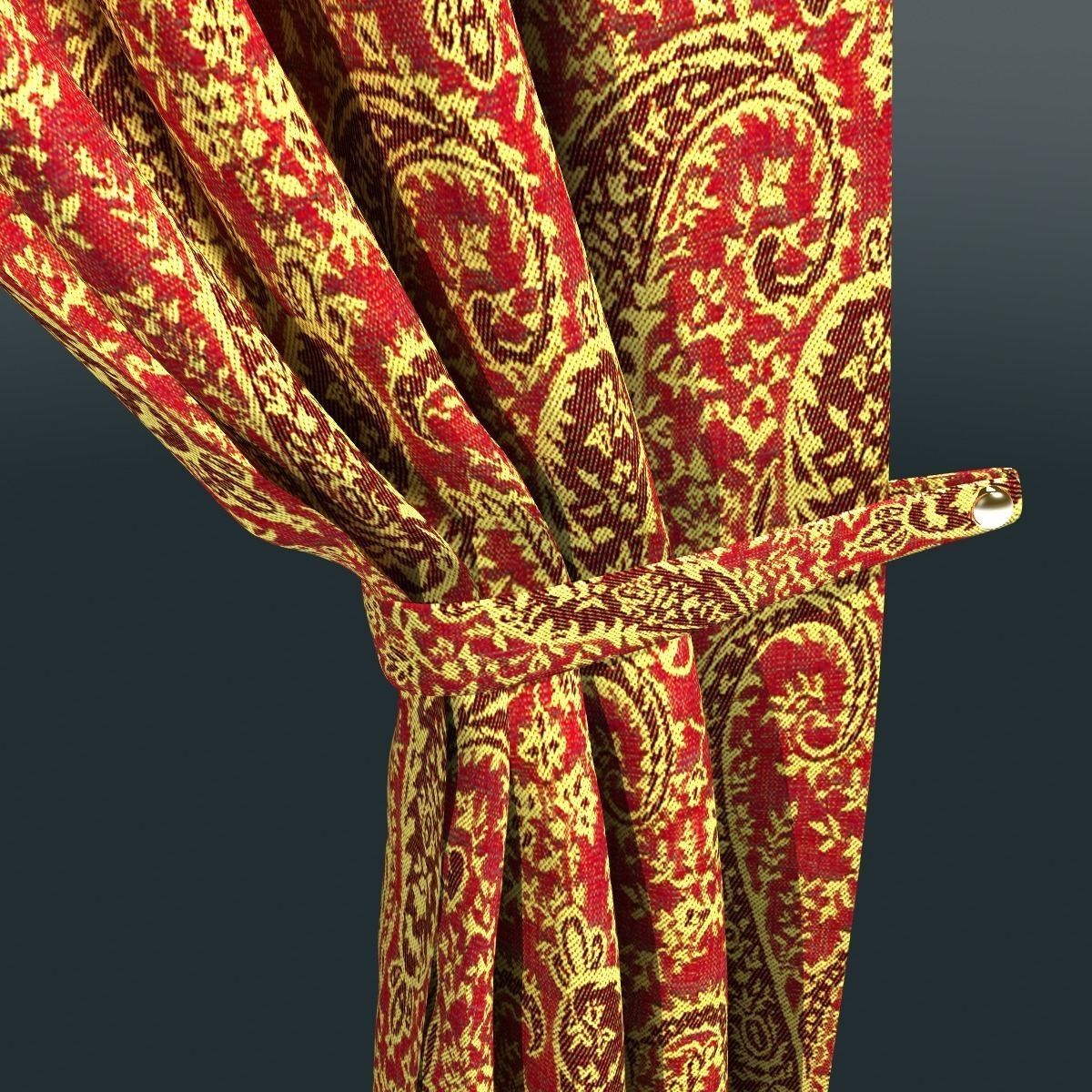 Luxurious Curtain 3D model_2