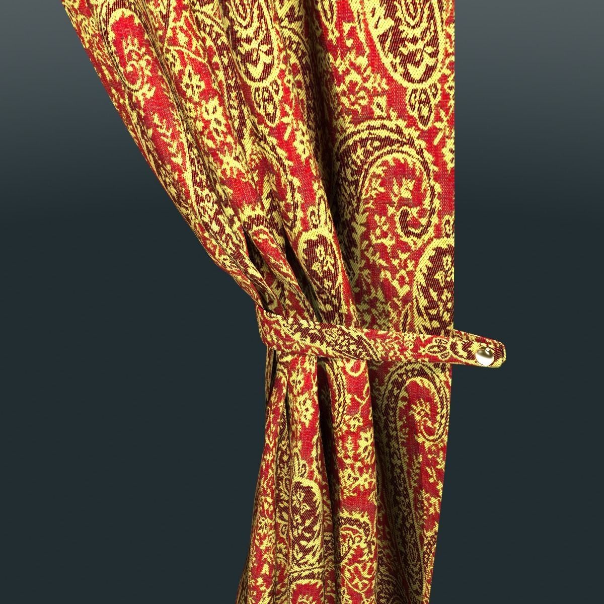 Luxurious Curtain 3D model_5