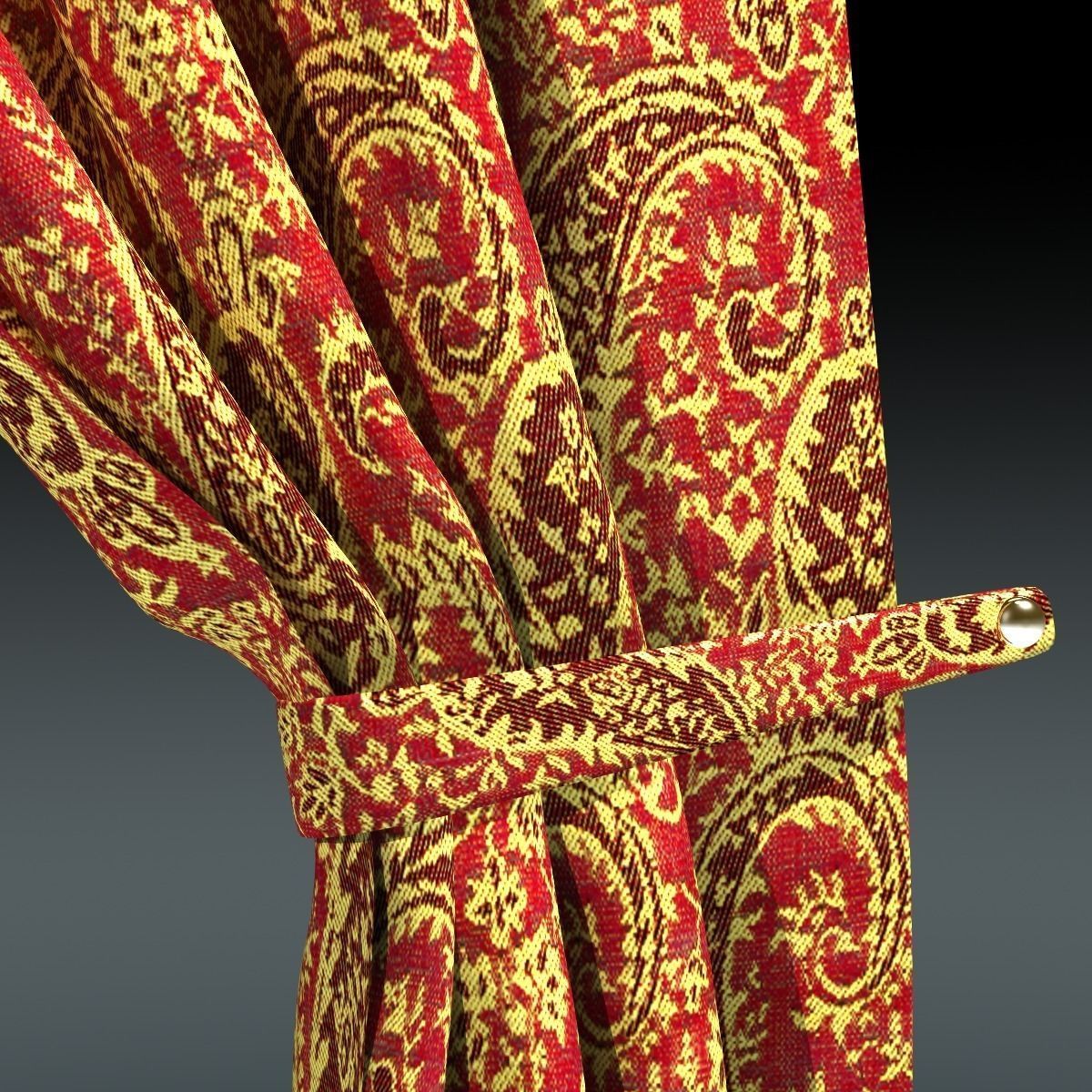 Luxurious Curtain 3D model_7