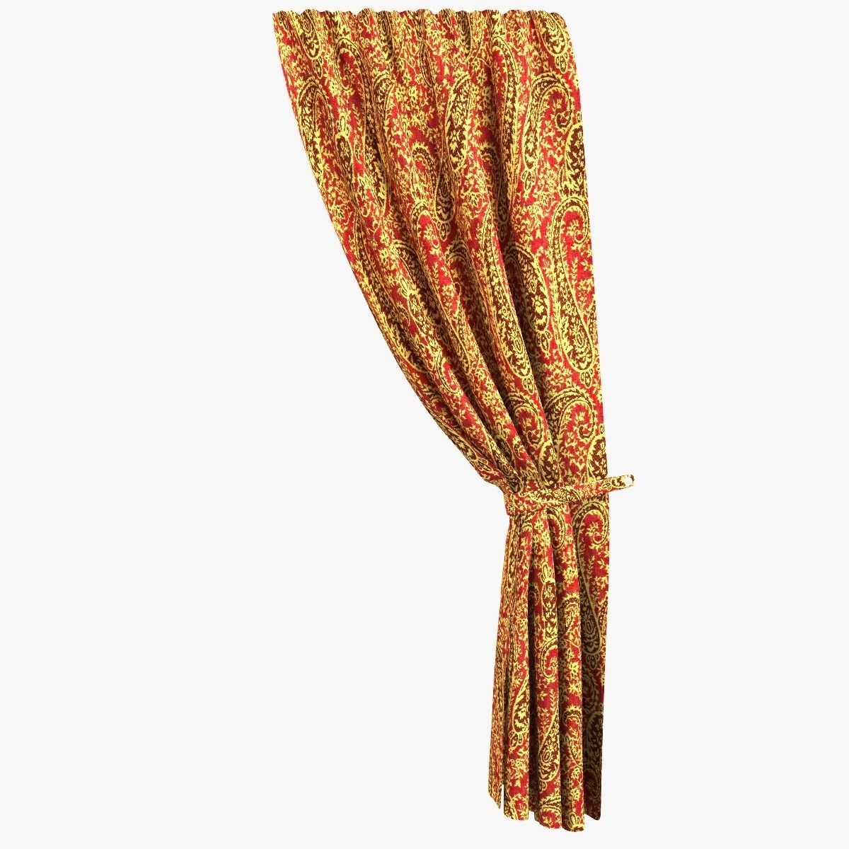 Luxurious Curtain 3D model_0
