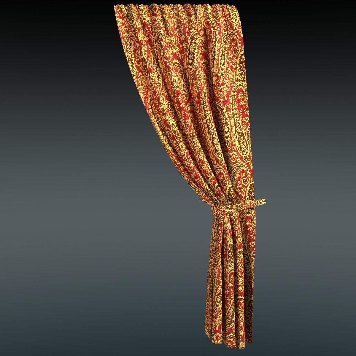 Luxurious Curtain 3D model_1