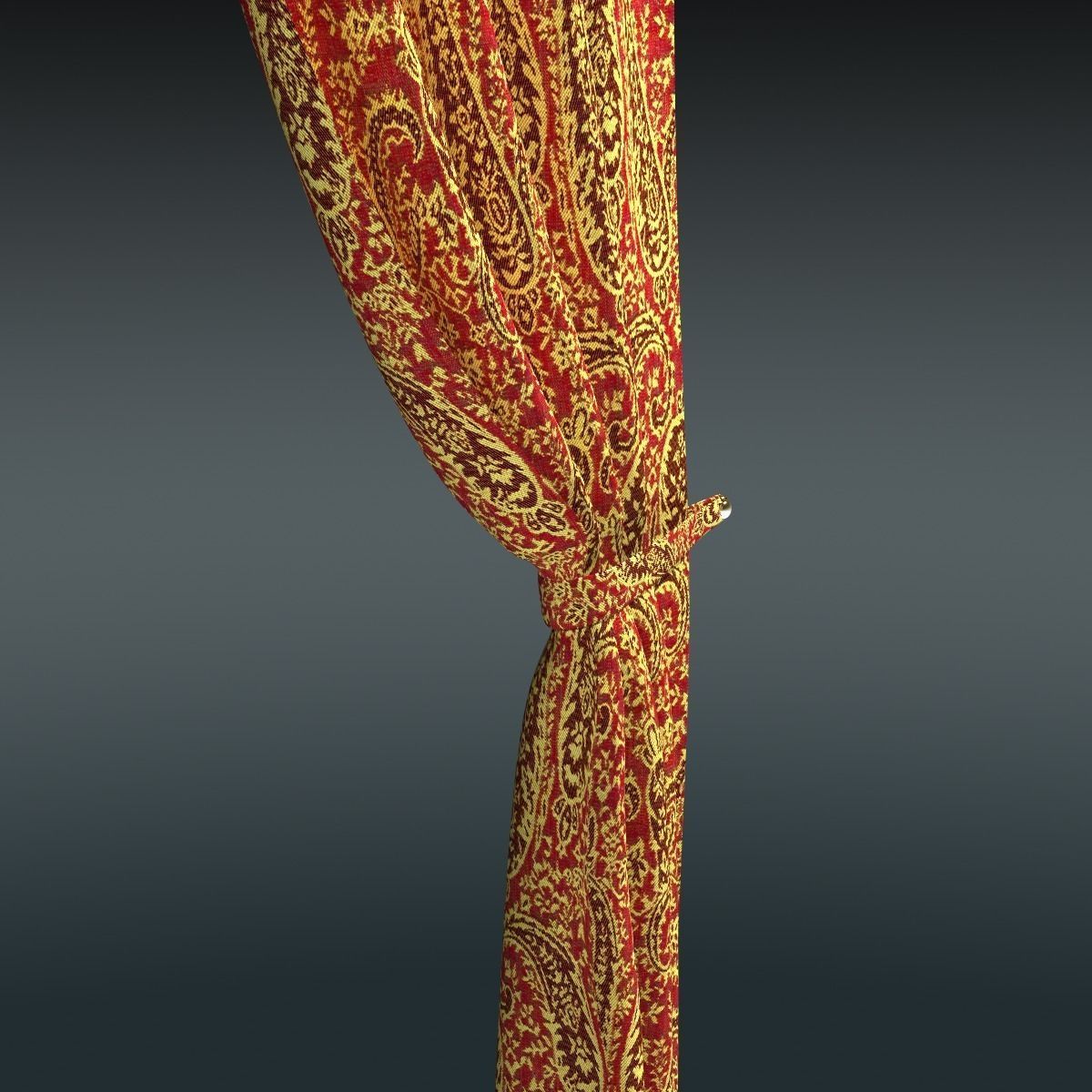 Luxurious Curtain 3D model_3