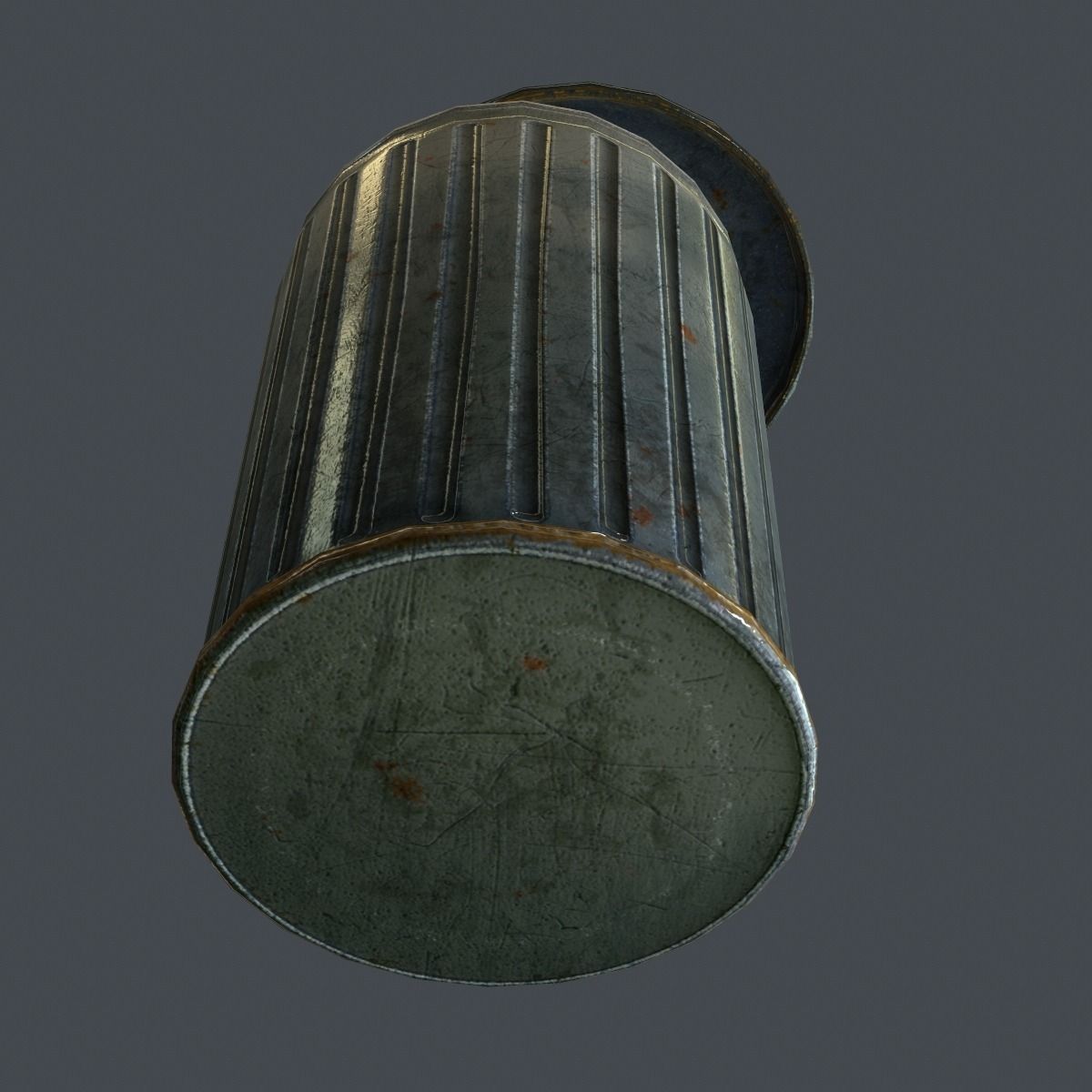 Trash Can for games Low-poly 3D model_6