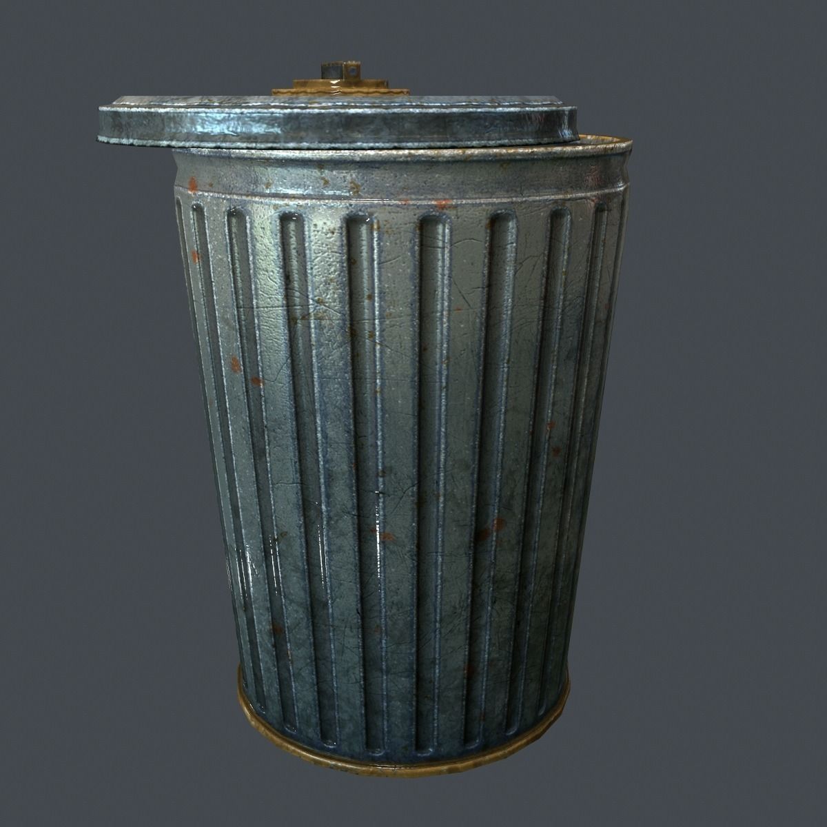 Trash Can for games Low-poly 3D model_7