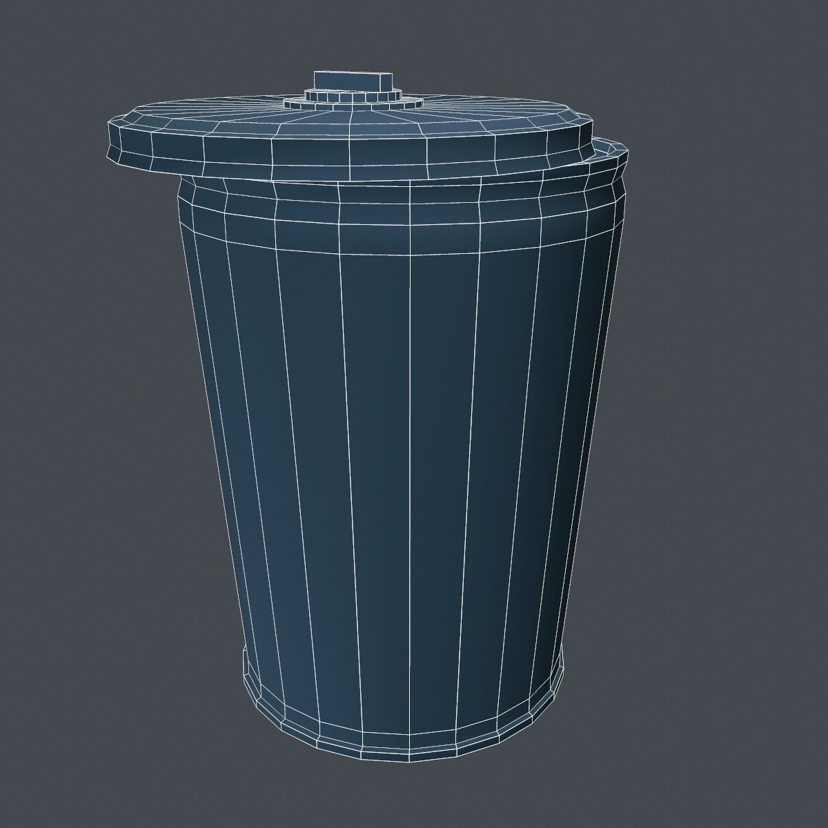 Trash Can for games Low-poly 3D model_10