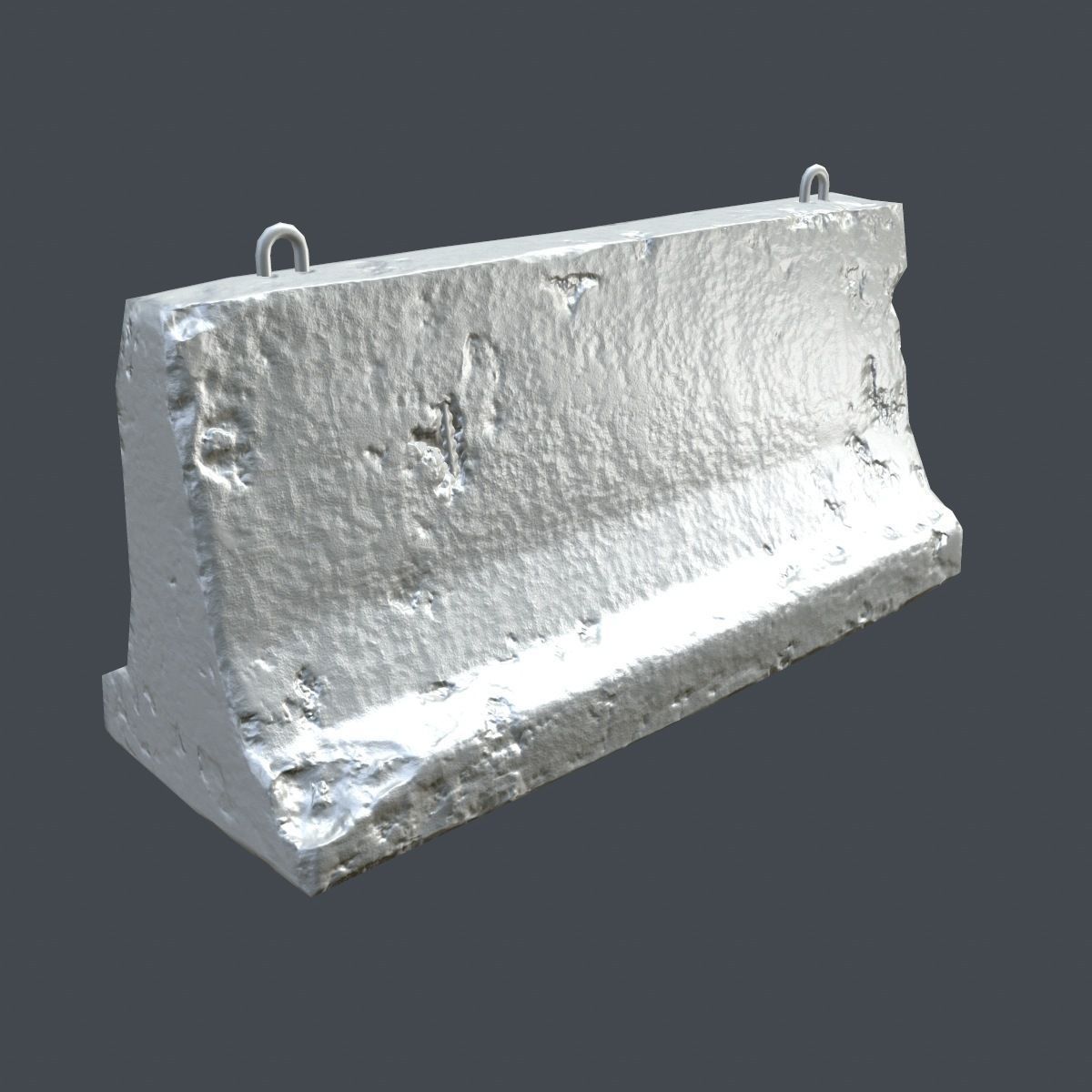 Concrete Barrier Low-poly 3D model_10