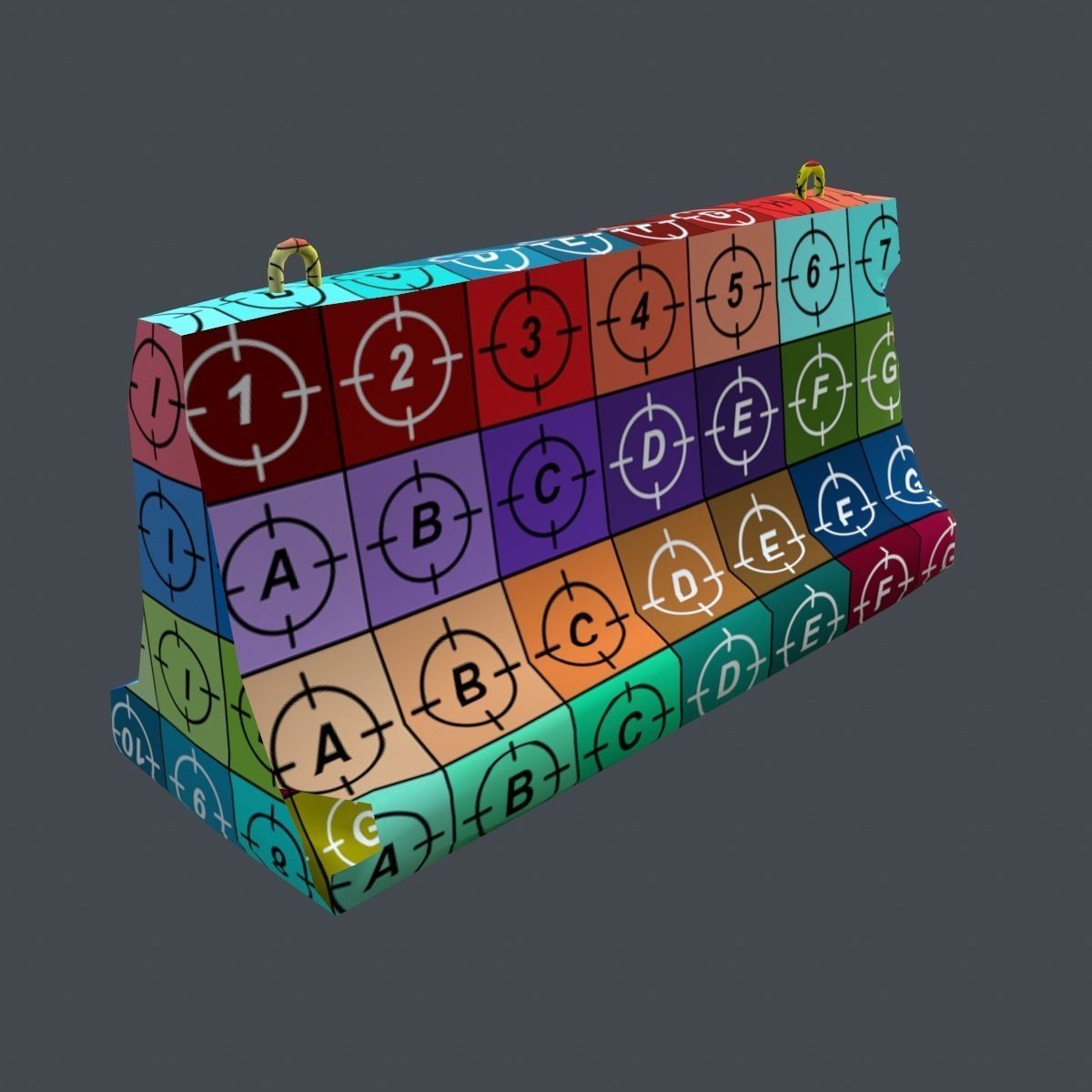 Concrete Barrier Low-poly 3D model_11