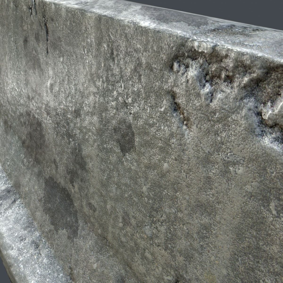 Concrete Barrier Low-poly 3D model_8