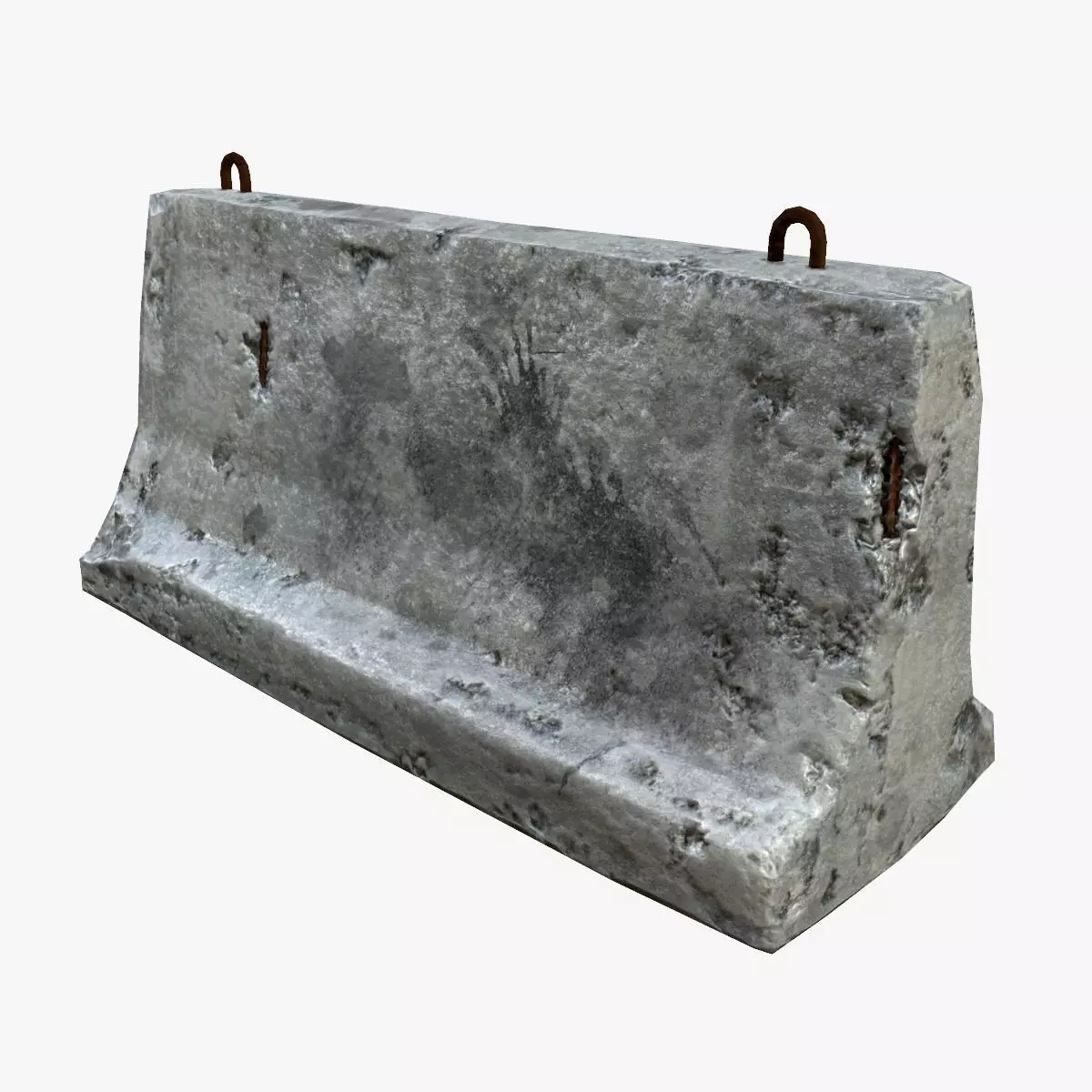 Concrete Barrier Low-poly 3D model_0
