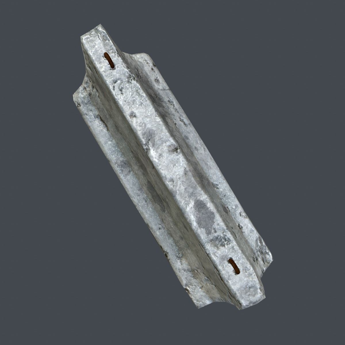 Concrete Barrier Low-poly 3D model_4