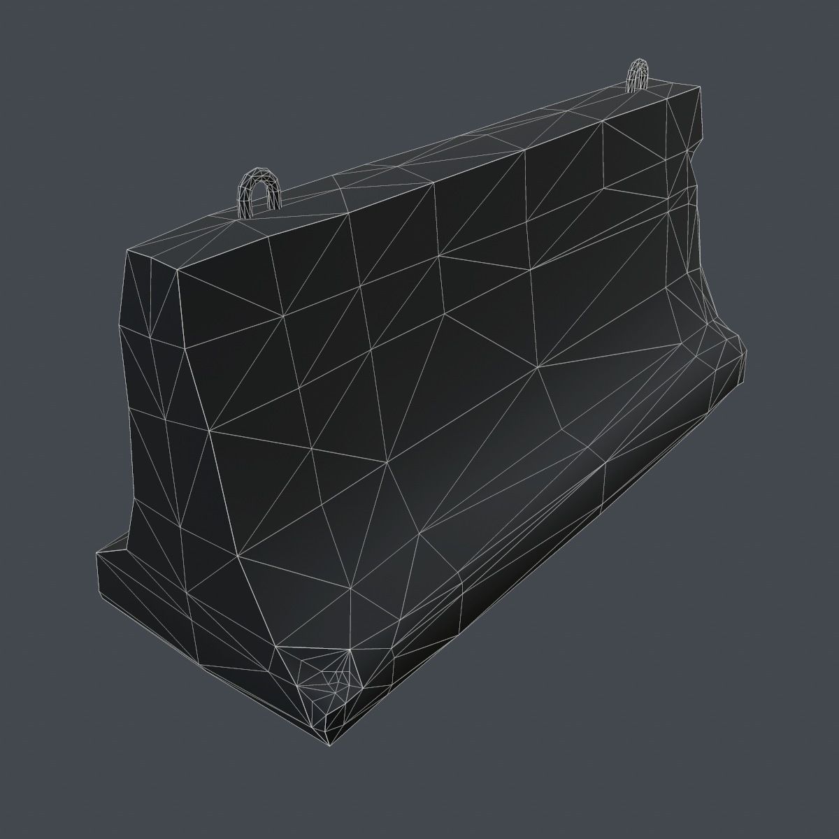 Concrete Barrier Low-poly 3D model_12