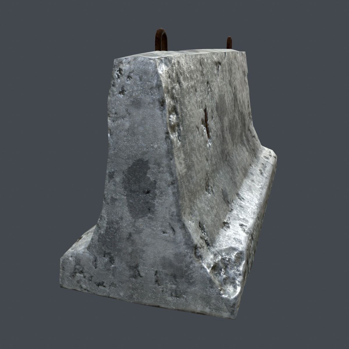 Concrete Barrier Low-poly 3D model_3