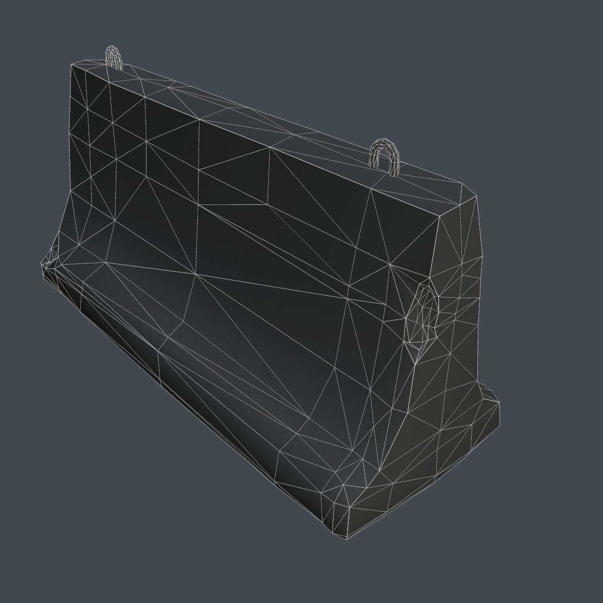 Concrete Barrier Low-poly 3D model_13