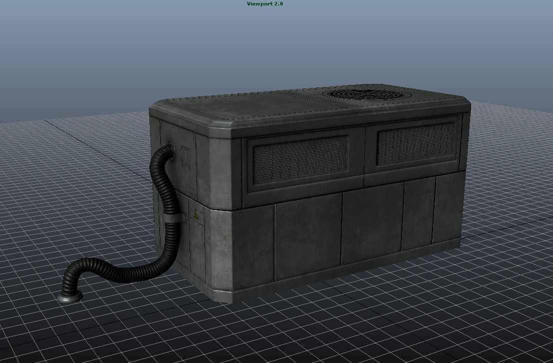 Large Rooftop AC Unit Low-poly 3D model_9