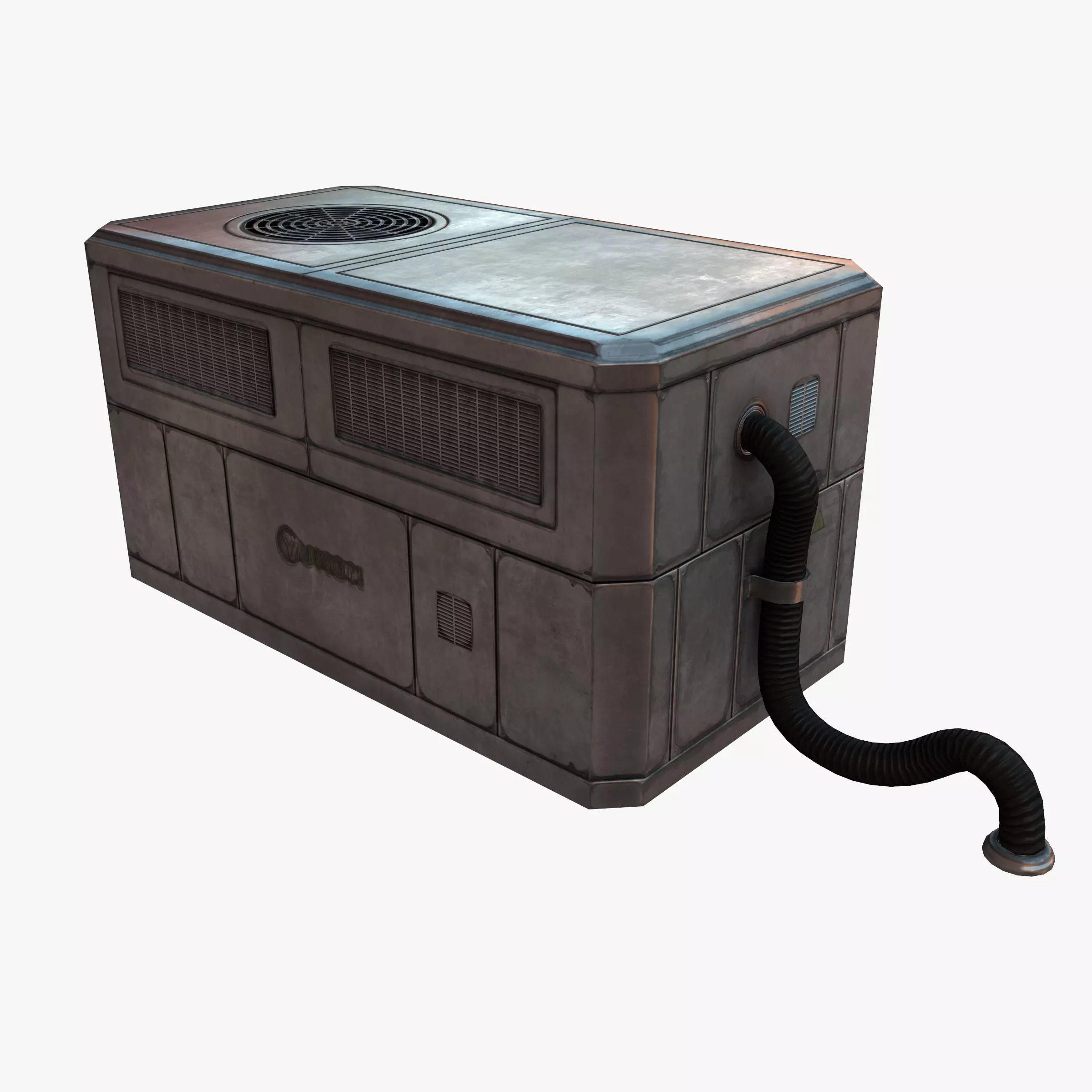 Large Rooftop AC Unit Low-poly 3D model_0