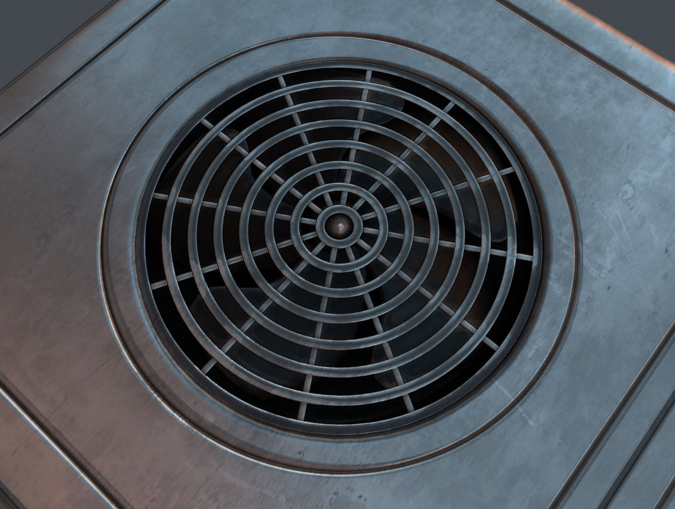 Large Rooftop AC Unit Low-poly 3D model_7