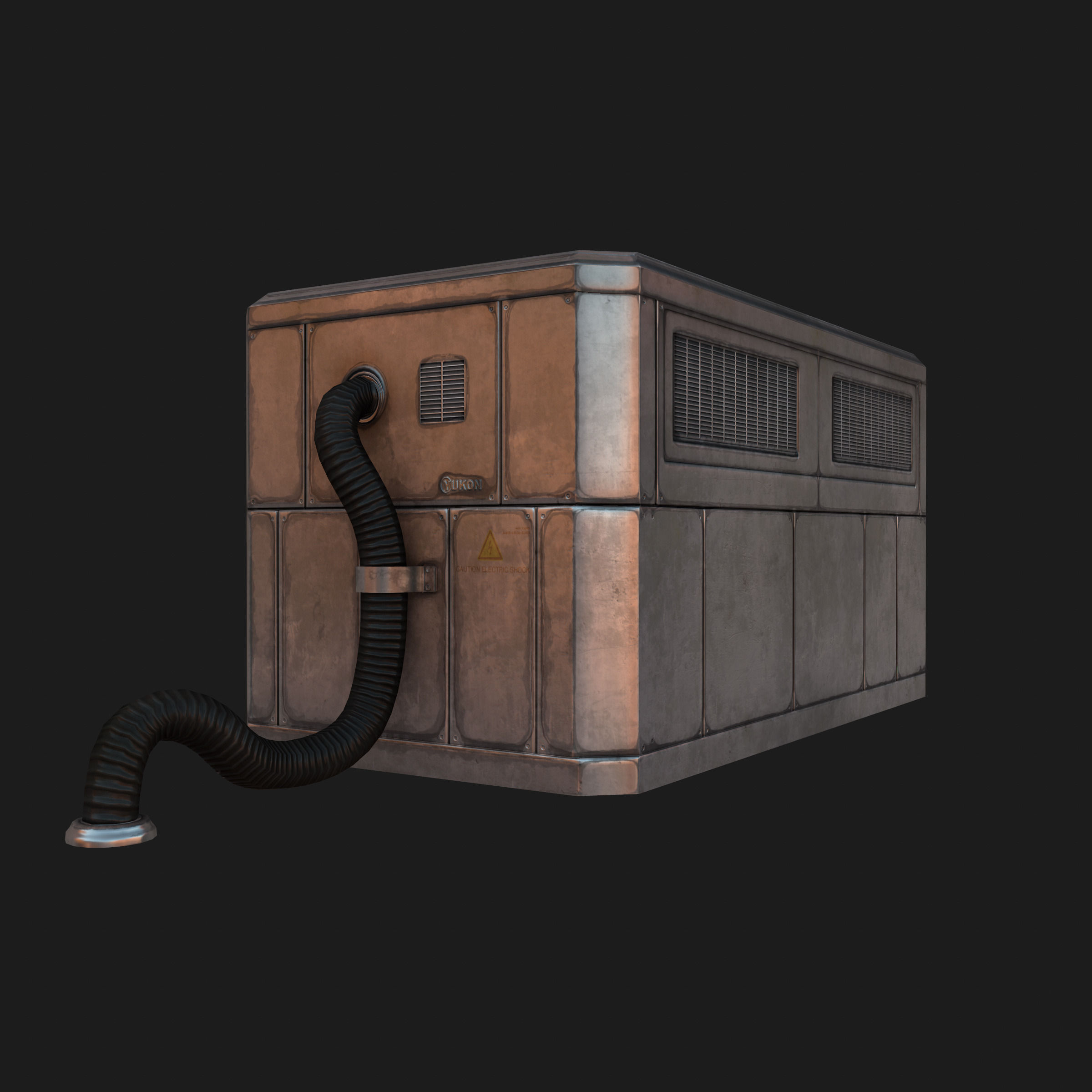 Large Rooftop AC Unit Low-poly 3D model_3