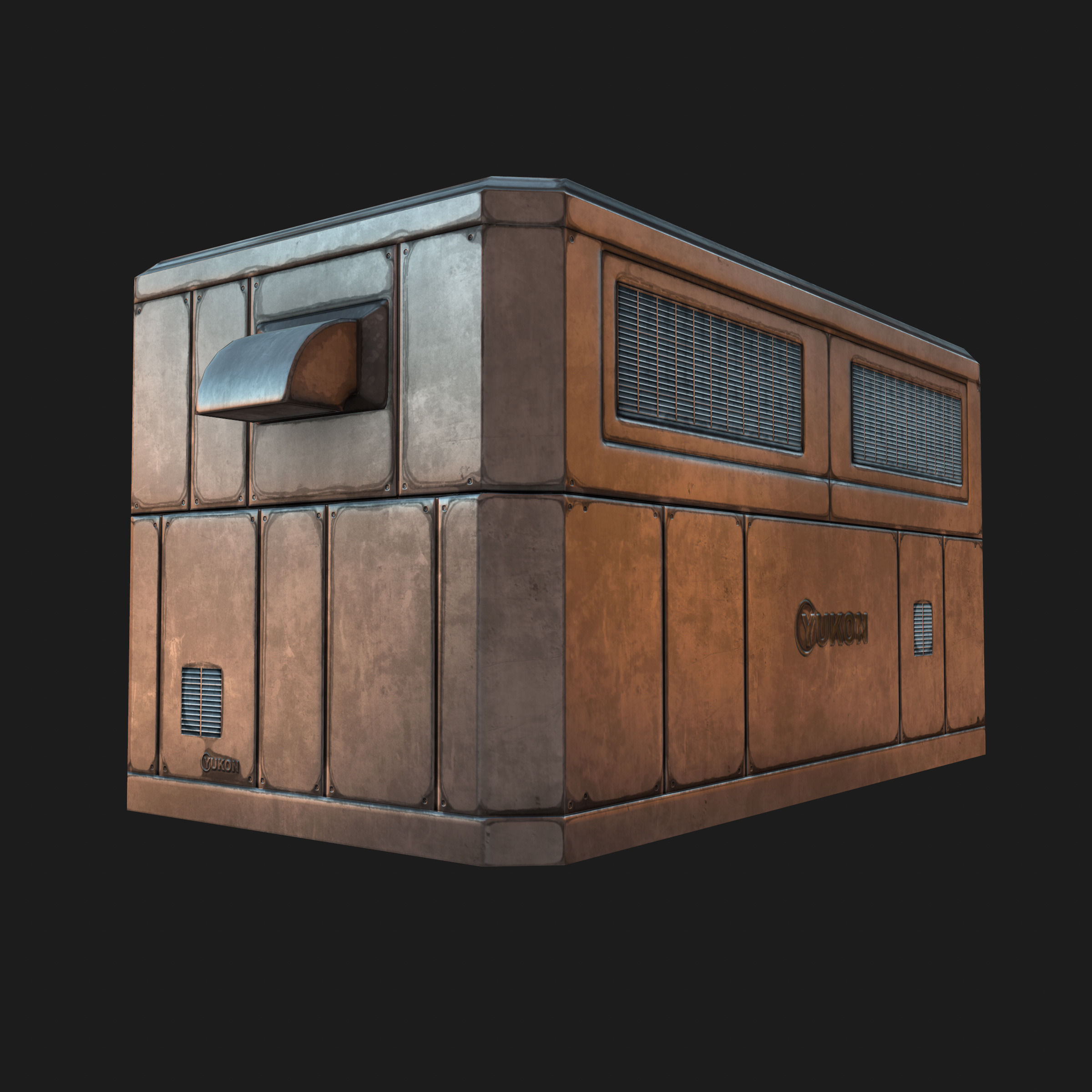 Large Rooftop AC Unit Low-poly 3D model_4