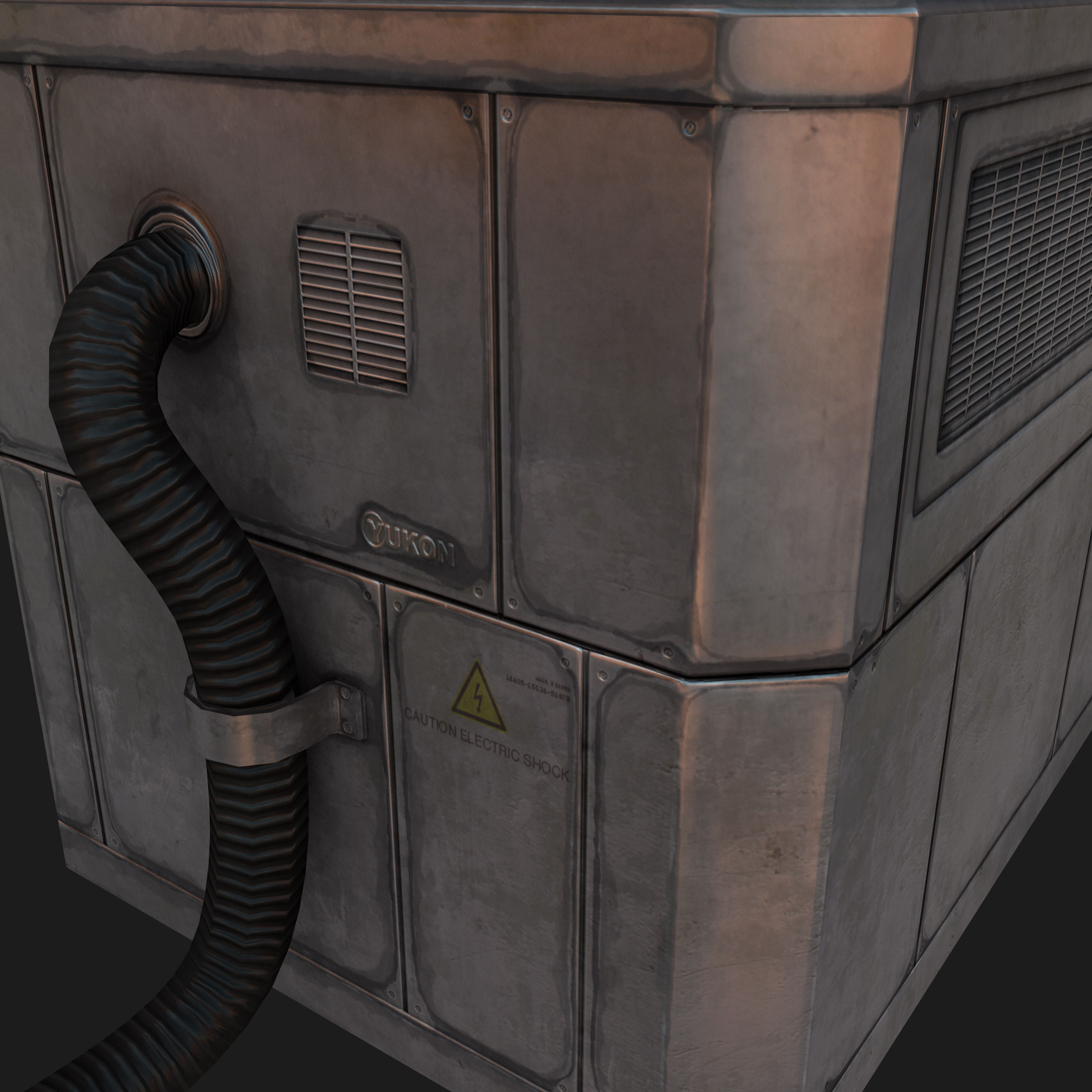 Large Rooftop AC Unit Low-poly 3D model_5