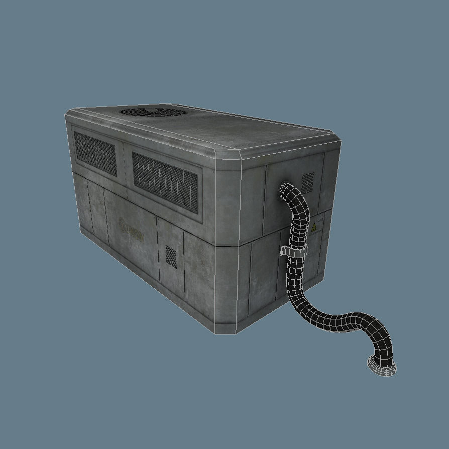 Large Rooftop AC Unit Low-poly 3D model_12