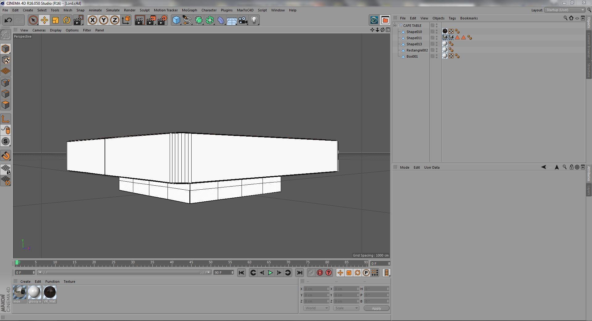 Modern cafe table Low-poly 3D model_2