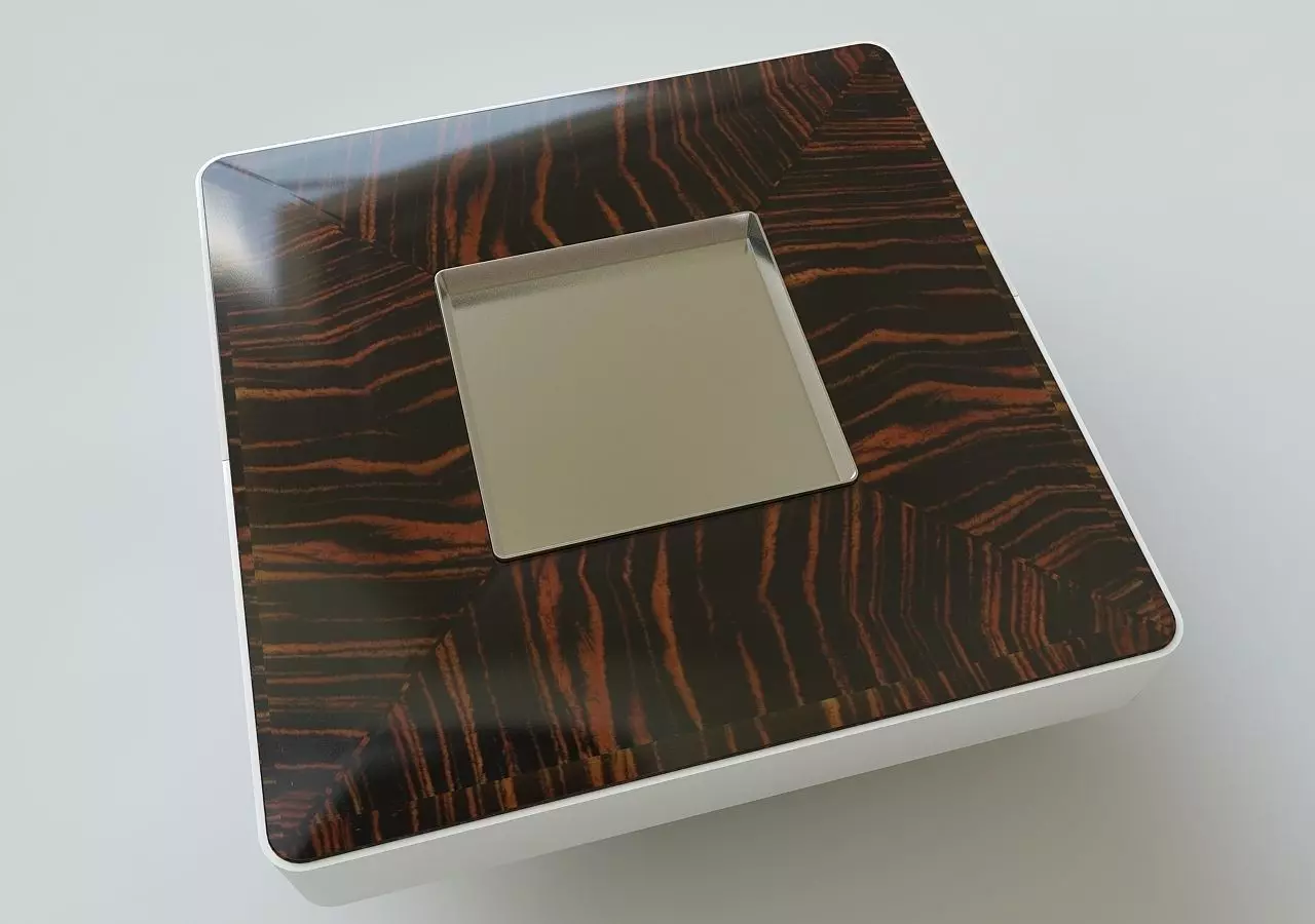 Modern cafe table Low-poly 3D model_0